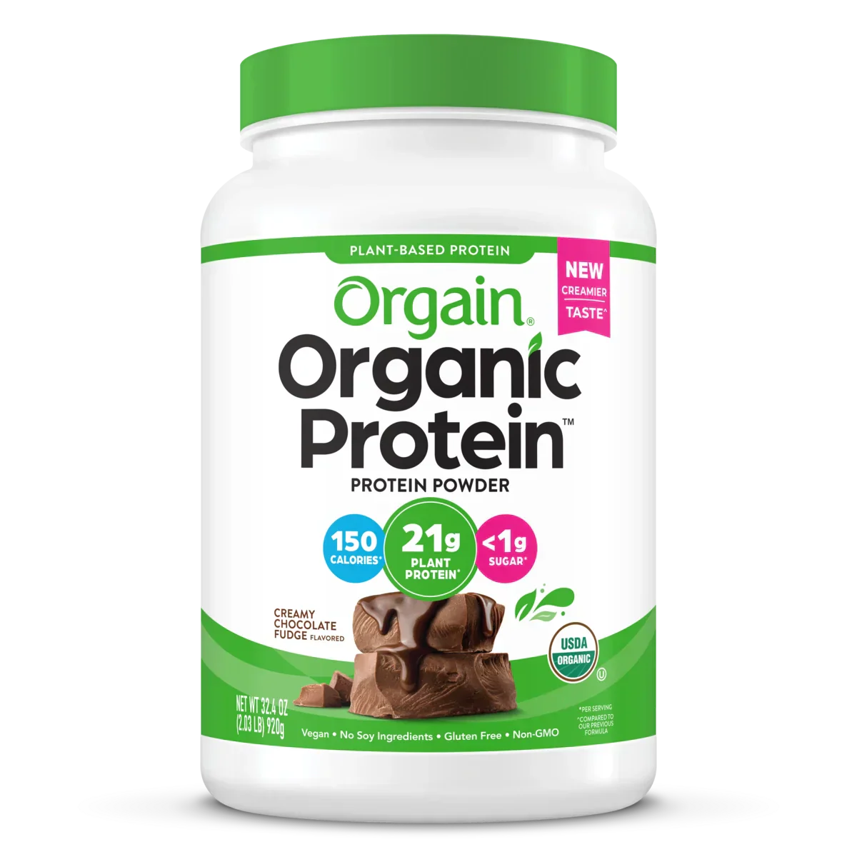 Organic Protein? Plant Based Protein Powder - Creamy Chocolate Fudge