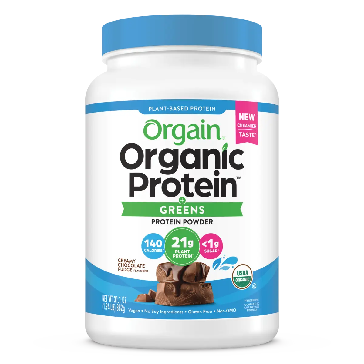 Organic Protein? & Greens Plant Based Protein Powder - Creamy Chocolate Fudge