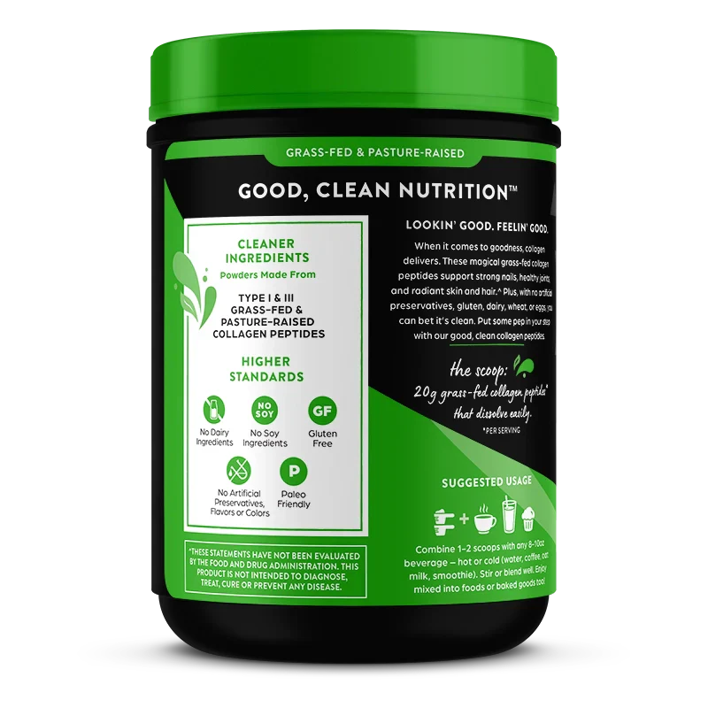 Grass Fed Pasture Raised Collagen Peptides - Unflavored